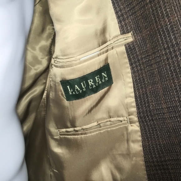 Ralph Lauren Men's Wool Brown Tweed Plaid Sports Coat/Jacket - Picture 8 of 11